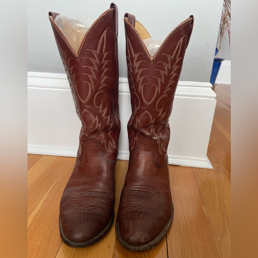 Vintage Nocona Rich Brown Western Boots Sz8